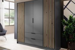 Nowoczesne szafy z lamelami 4 drzwiowe z szufladami NOLA 4D/206 - wybór modnych kolorów 4