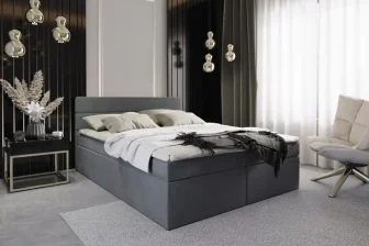 PERU - kompletne łóżko kontynentalne z materacami i topperem 160 110