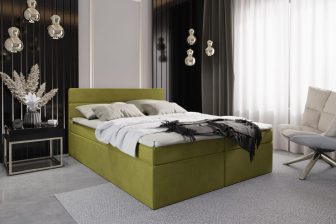 PERU - kompletne łóżko kontynentalne z materacami i topperem 180 105
