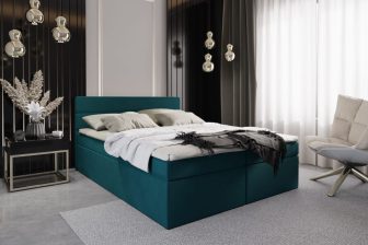 PERU - kompletne łóżko kontynentalne z materacami i topperem 140 105