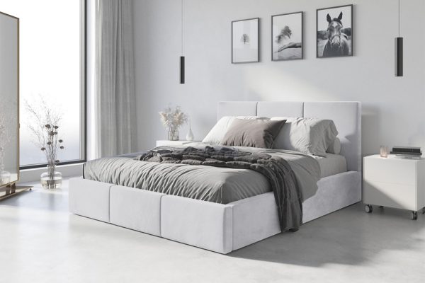 Łóżko tapicerowane z dużym pojemnikiem i z materacem- kilka kolorów - HAVANA 180 1
