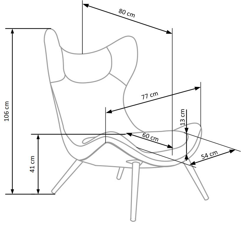 Fotele designerskie do biura lub salonu z wysokim oparciem ATLANTI 3