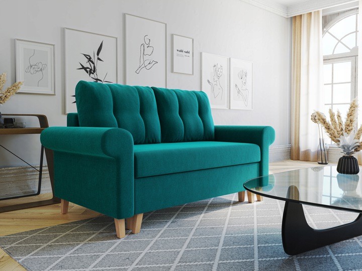 Kanapa turkusowa – jak łączyć, by stworzyć przytulne pomieszczenie? Ranking 30 najpiękniejszych kanap do salonu. 25