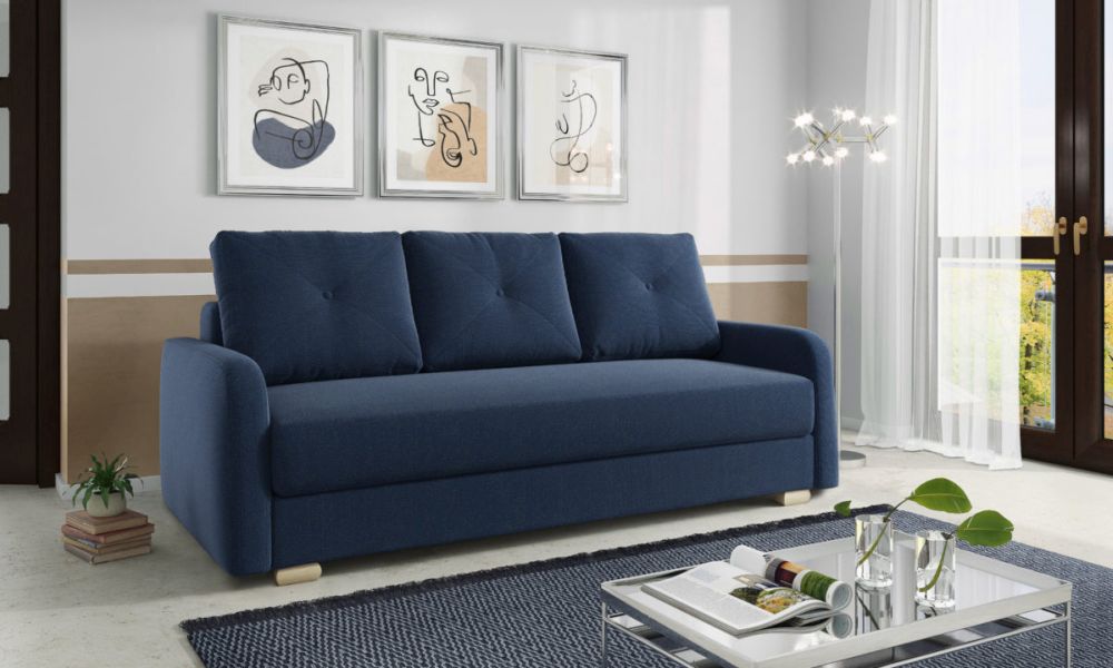 Niebieska kanapa w salonie - pomysły na aranżacje i przegląd 20 najpiękniejszych modeli 31