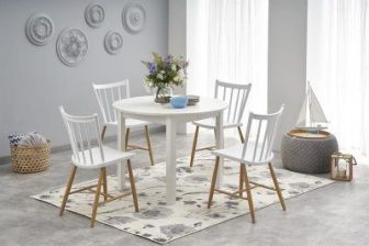 Biały stół z krzesłami - propozycje 50 najmodniejszych stołów i gotowe aranżacje 16