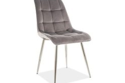 Krzesło tapicerowane welurowe na metalowych nogach CHIC - wiele kolorów 8