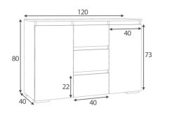 Pojemna komoda z szufladami i półkami - 2 KOLORY - NOSTROMO 12 8