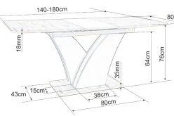 Stół rozkładany dębowo szary 140-180cm DARRO 8