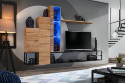 Zestaw szafek wiszących loftowych z szafką telewizyjną metalową ABSOLUT 8 3