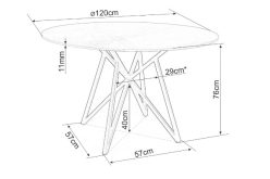 Stół okrągły na chromowanej ozdobnej podstawie MERON 10