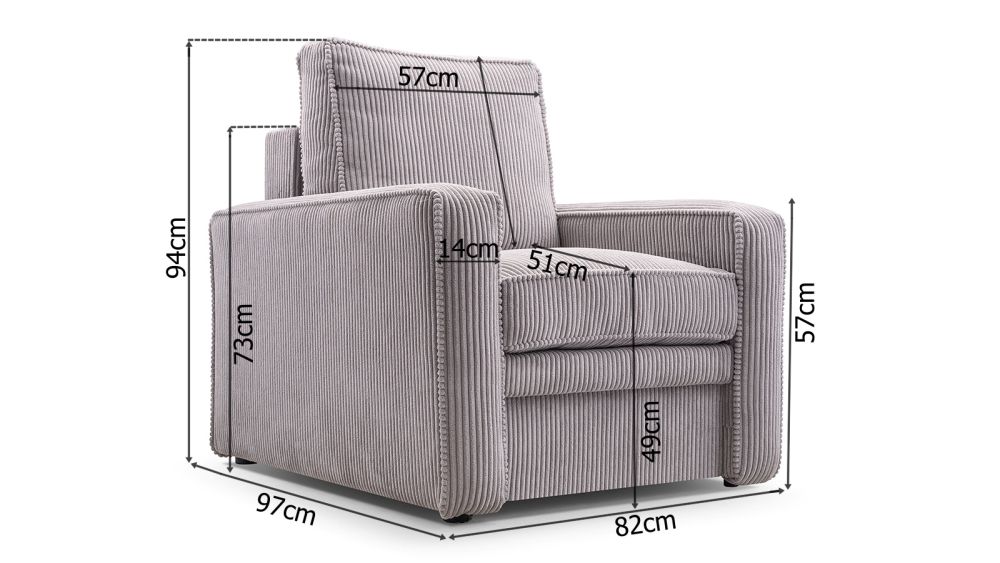Miękki fotel sztruksowy do salonu COMPLEX 10