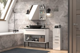 Niskie słupki łazienkowe w połysku GORM 1SZ2D 21