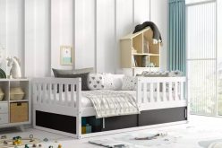Łóżko dla małych dzieci z materacem 80x160 SMIKI 4