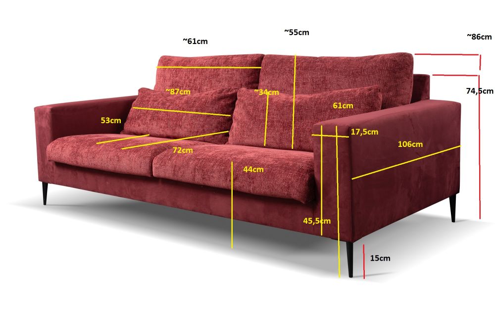 Bardzo miękka zapadająca się sofa ROLF 5