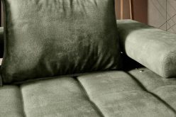 Mała kanapa rogowa do salonu awangardowa z niskim oparciem z funkcją spania GEREY MINI 8