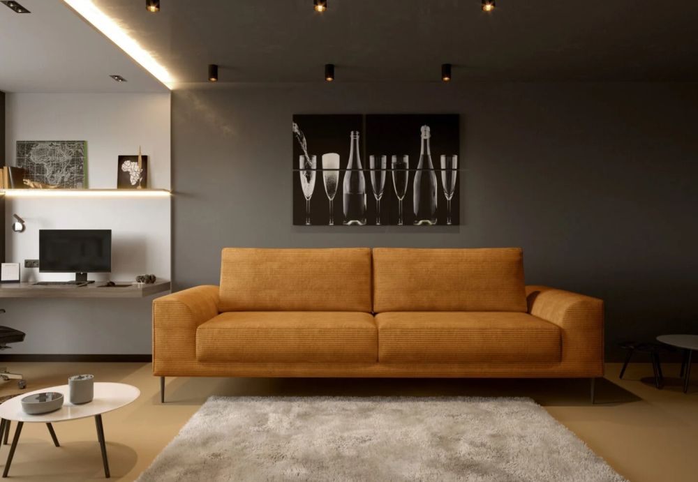 Sofa sztruksowa rozkładana GENUA - przepiękny kolor może zagościć w Twoim salonie!