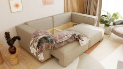 Sofa sztruksowa z funkcją spania FAKRO 7