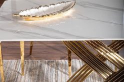 Złoty stół z marmurowym blatem HERA 5