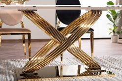 Złoty stół z marmurowym blatem HERA 6