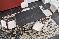 Czarny marmurowy stół rozkładany LOZAN 18