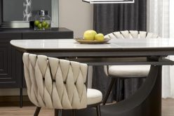 Elegancki stół rozkładany z marmurowym blatem i masywną nogą OSSO 5