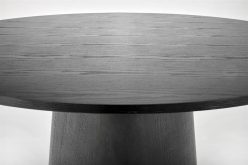 Okrągły czarny stół z walcowatą nogą GINT 10