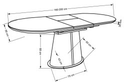 Owalny ekstrawagancki stół na wielkiej nodze ROBIN 3