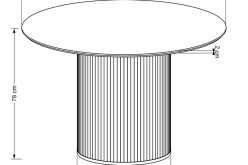 Stół okrągły dębowy z lamelową podstawą LUPOZ 9