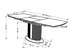 Szary stół z marmurowym blatem rozkładany DANCA 3