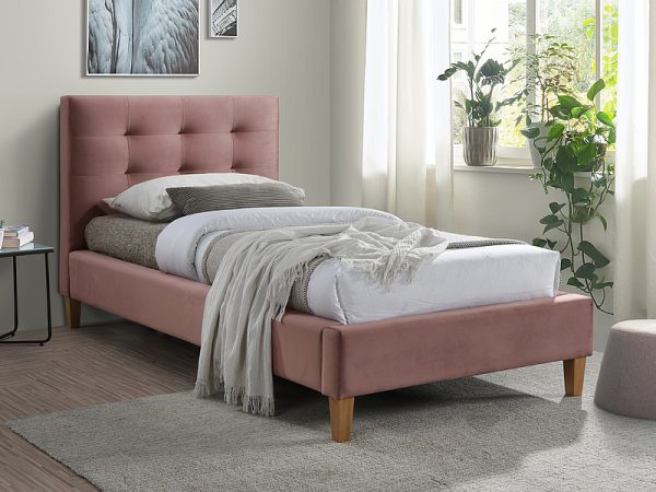 Łóżko tapicerowane jednoosobowe 2 kolory TEXAS 90cm 1