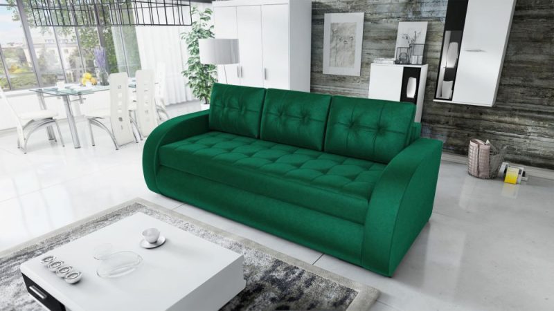 Rozkładana Zielona Sofa