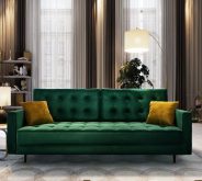 Pikowana Zielona Sofa