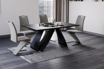 Designerski stół rozkładany czarny mat