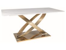 Przepiękny biały marmurowy stół ze złotą nogą HEROS 1