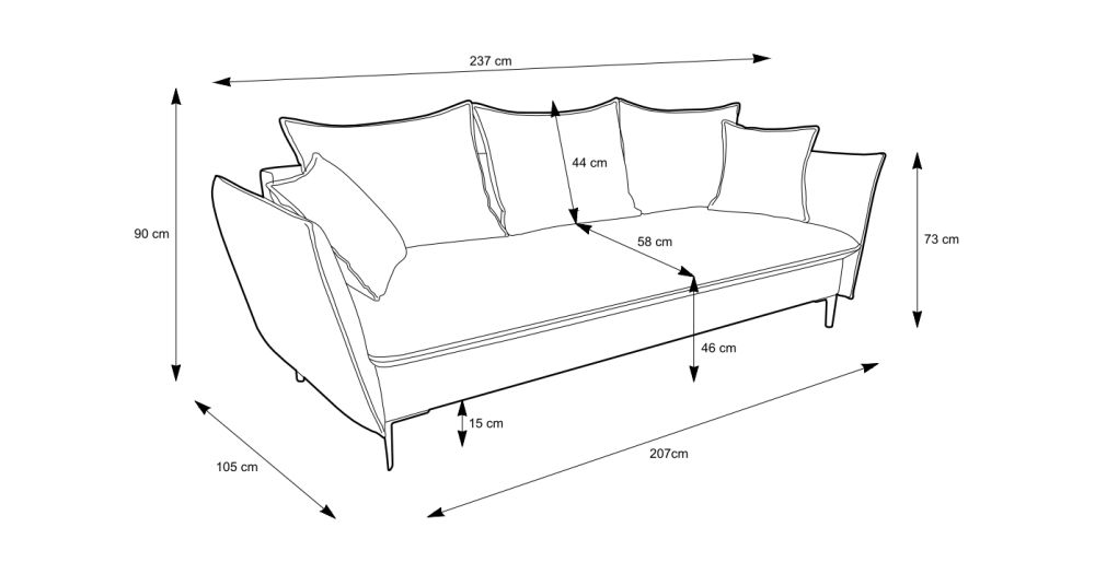 Komfortowa sofa do spania na piance PUR FLORIANO 6