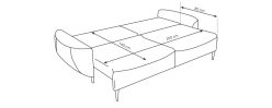 Rozkładana sofa w stylu boho na sprężynach i piance PUR AVILLA 8