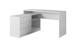 Białe biurko narożne z komodą TORALD 1