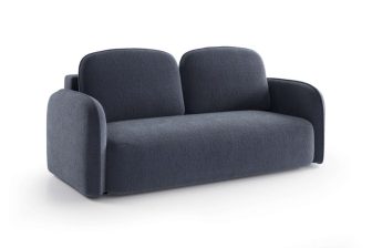 Sofa podwójne sprężyny z zaokrąglonym oparciem i funkcją spania