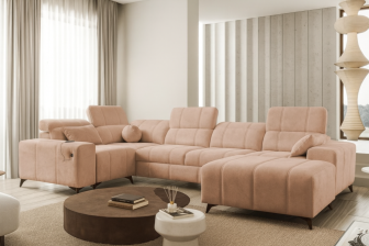 Narożnik U z funkcją spania z gniazdem USB DOLCE 4 4 Ekskluzywny narożnik U z funkcją spania i z gniazdem USB