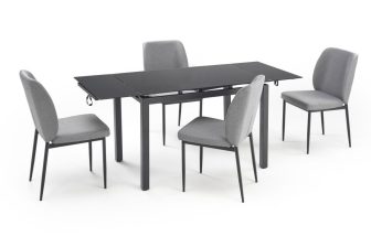 Stół rozkładany z 4 krzesłami tapicerowanymi