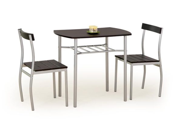 Wenge stół z dwoma krzesłami