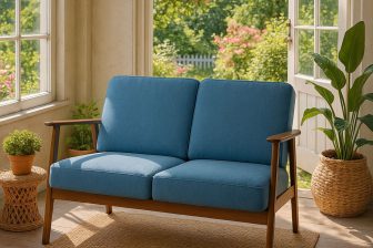 Mała sofa niebieska