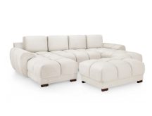 Masywna sofa narożna w kształcie litery U z pufą z funkcją spania PUZO 1