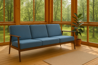 Niebieska sofa