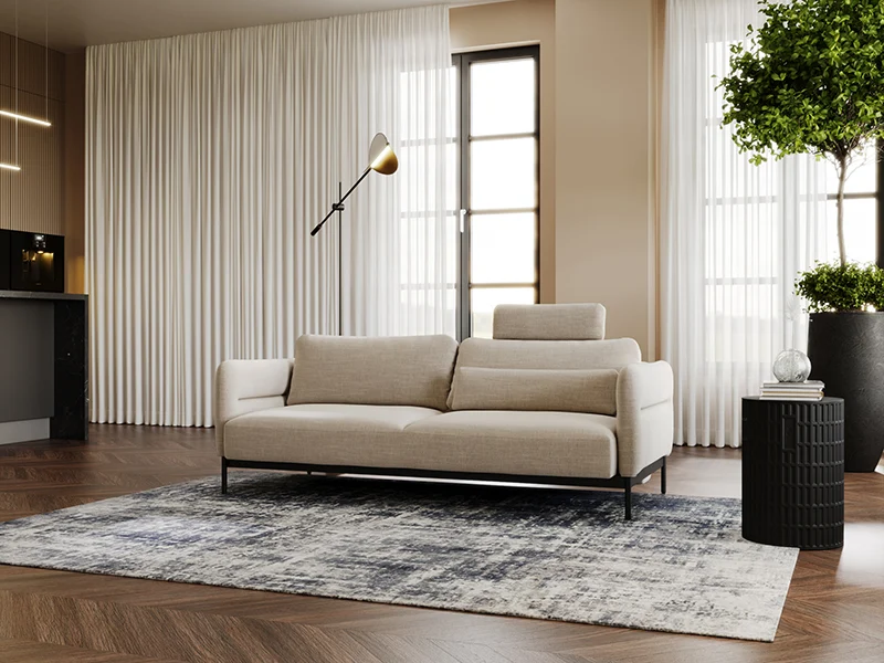 Kremowa sofa w salonie