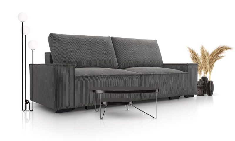 Sztruksowa sofa 250 cm z funkcją spania