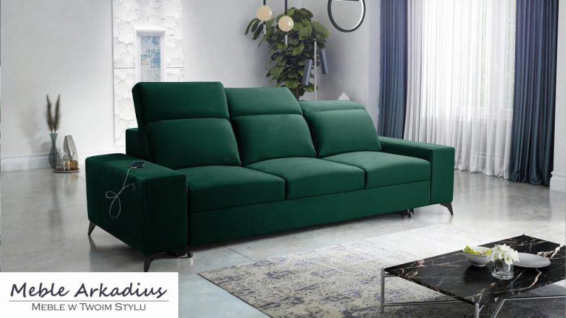 Sofa czarna welur