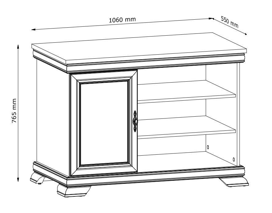 Amerykański stolik RTV 108 cm LINCOLN 1