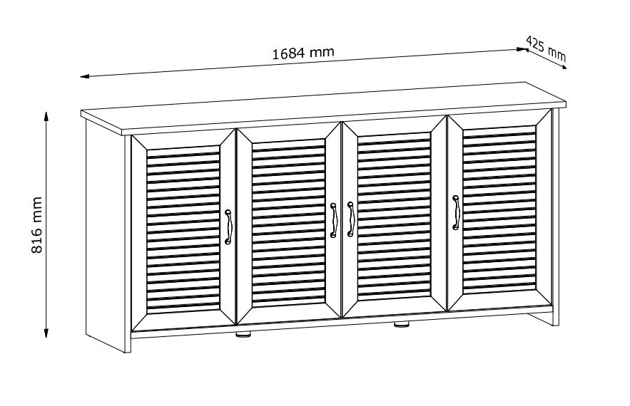 Komoda 4 drzwiowa 168 cm ORIGAMI 1