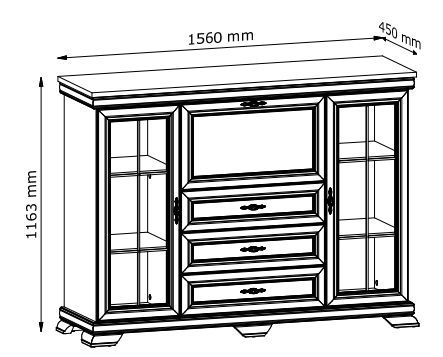 Komoda amerykańska z barkiem 158 cm LINCOLN 1